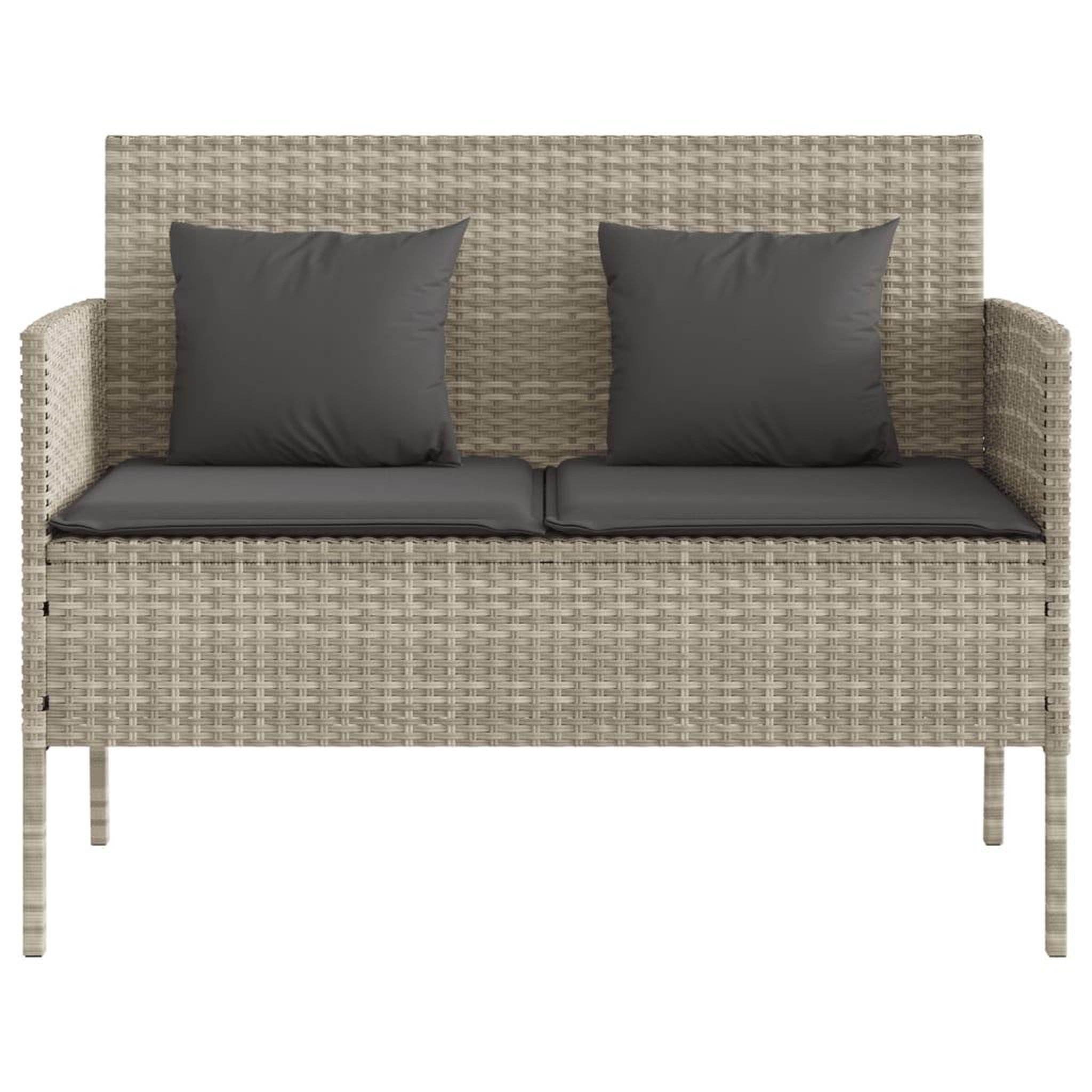 Voir la diapositive 4 : VIDAXL Banc de jardin avec coussins gris clair resine tressee