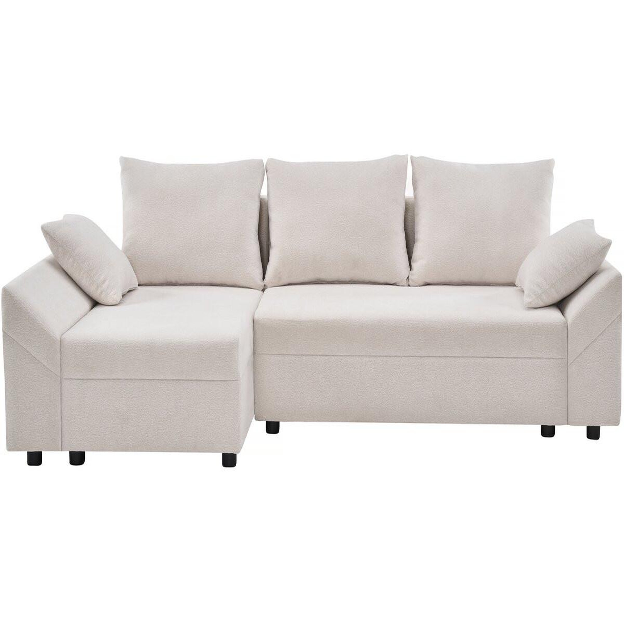 Habitat et Jardin Canapé d'angle convertible et reversible en tissu texturé  vaugirard ii  - 3 places - beige