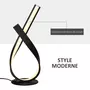 HOMCOM Lampe à poser design contemporain - lampe de table design spirale - dim. 21L x 15l x 43H cm - alu. noir LED blanc chaud