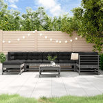 VIDAXL Salon de jardin 8 pcs avec coussins gris bois massif