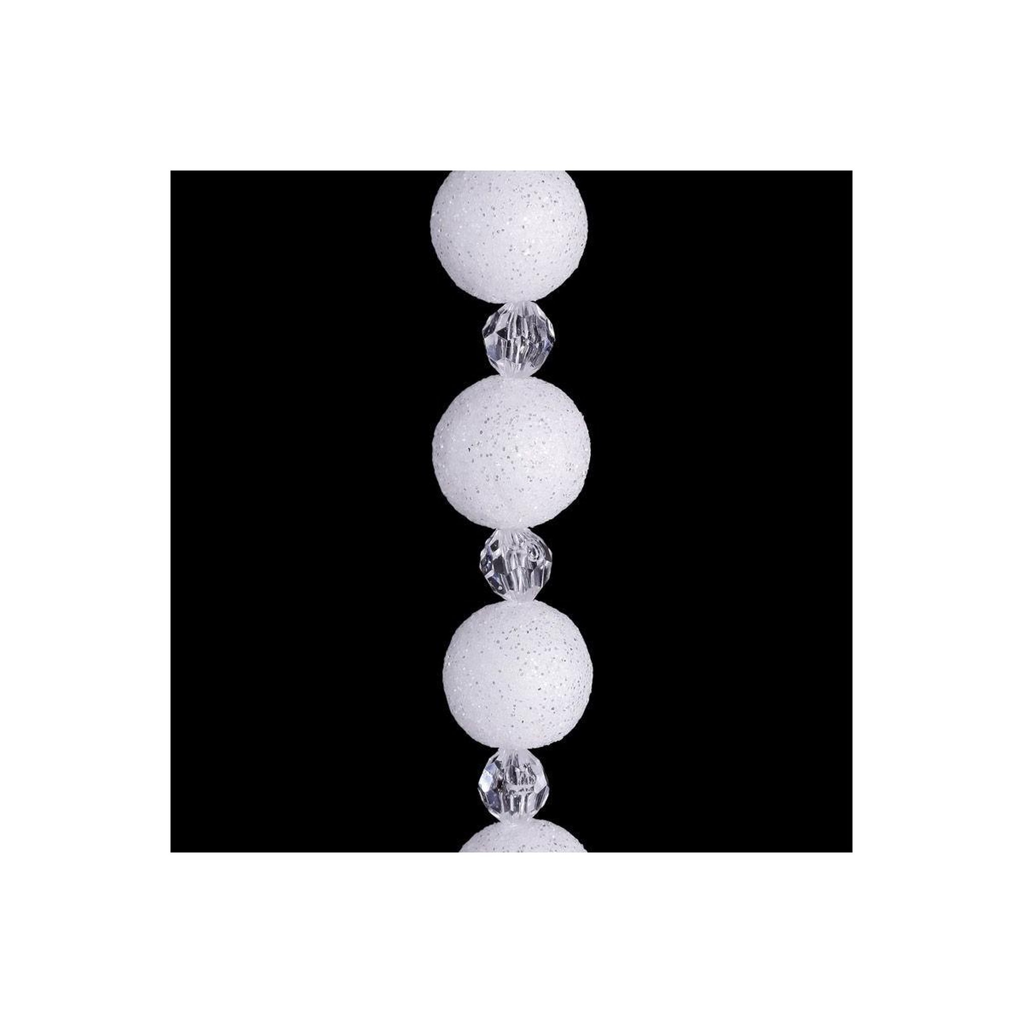 Voir la diapositive 2 : FEERIC LIGHT & CHRISTMAS Guirlande de noël perles  polaire  144cm blanc