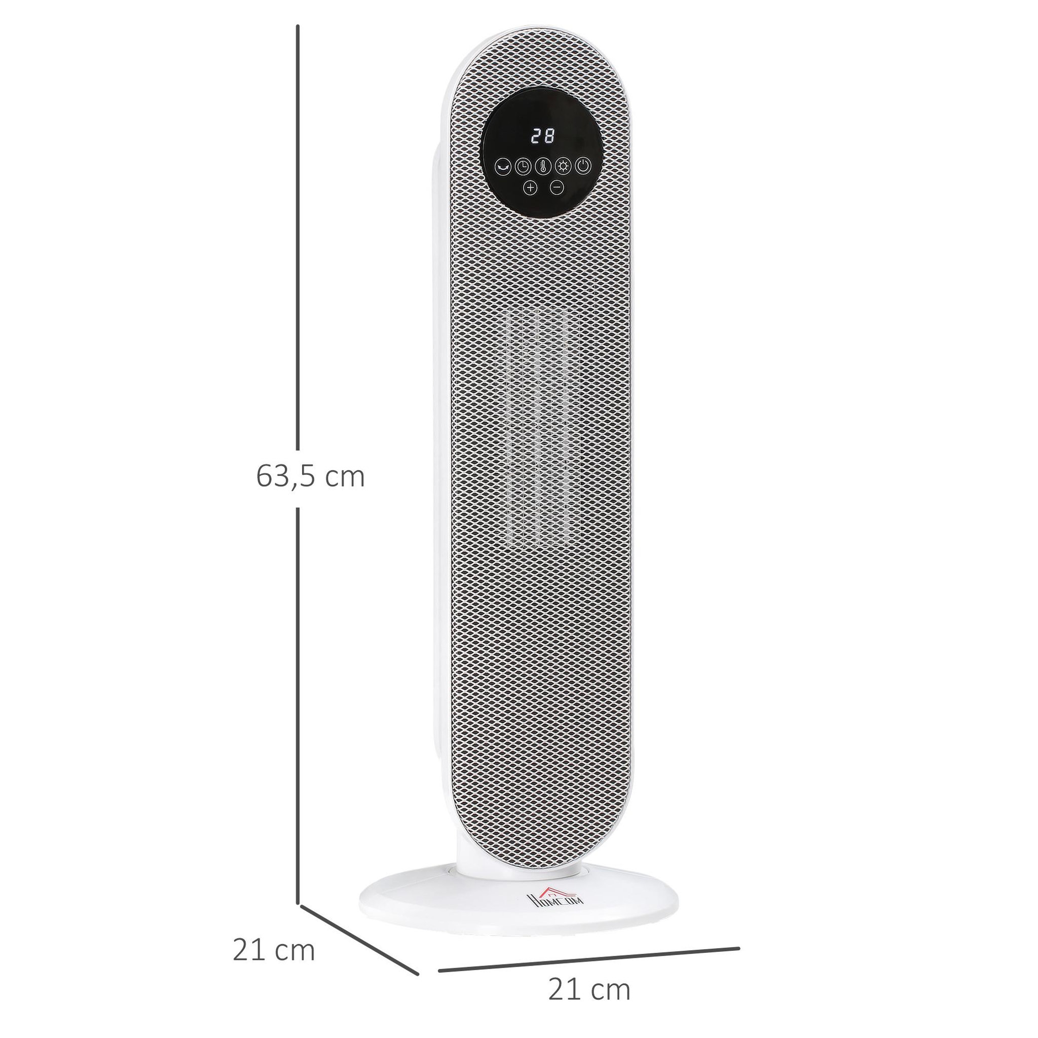 Voir la diapositive 3 : HOMCOM Chauffage soufflant oscillant 2000 W - radiateur céramique PTC - 2 niv. puissance - chauffage d'appoint avec télécommande blanc noir