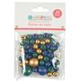 Voir la diapositive 2 : Paris Prix Lot de 63 Perles Rondes  Bois  1-2cm Bleu Paon