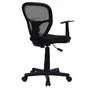 IDIMEX Chaise de bureau enfant STUDIO fauteuil pivotant et ergonomique avec accoudoirs, siège à roulettes hauteur réglable, mesh noir/gris