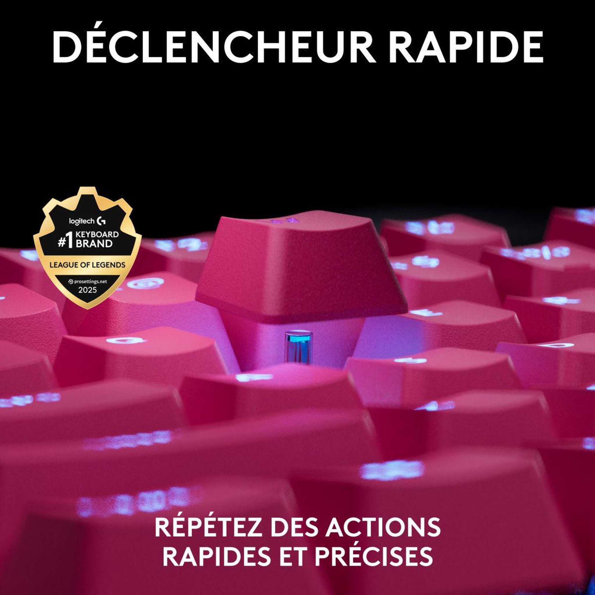 Voir la diapositive 3 : Logitech Clavier gamer g pro x tkl rapid magenta