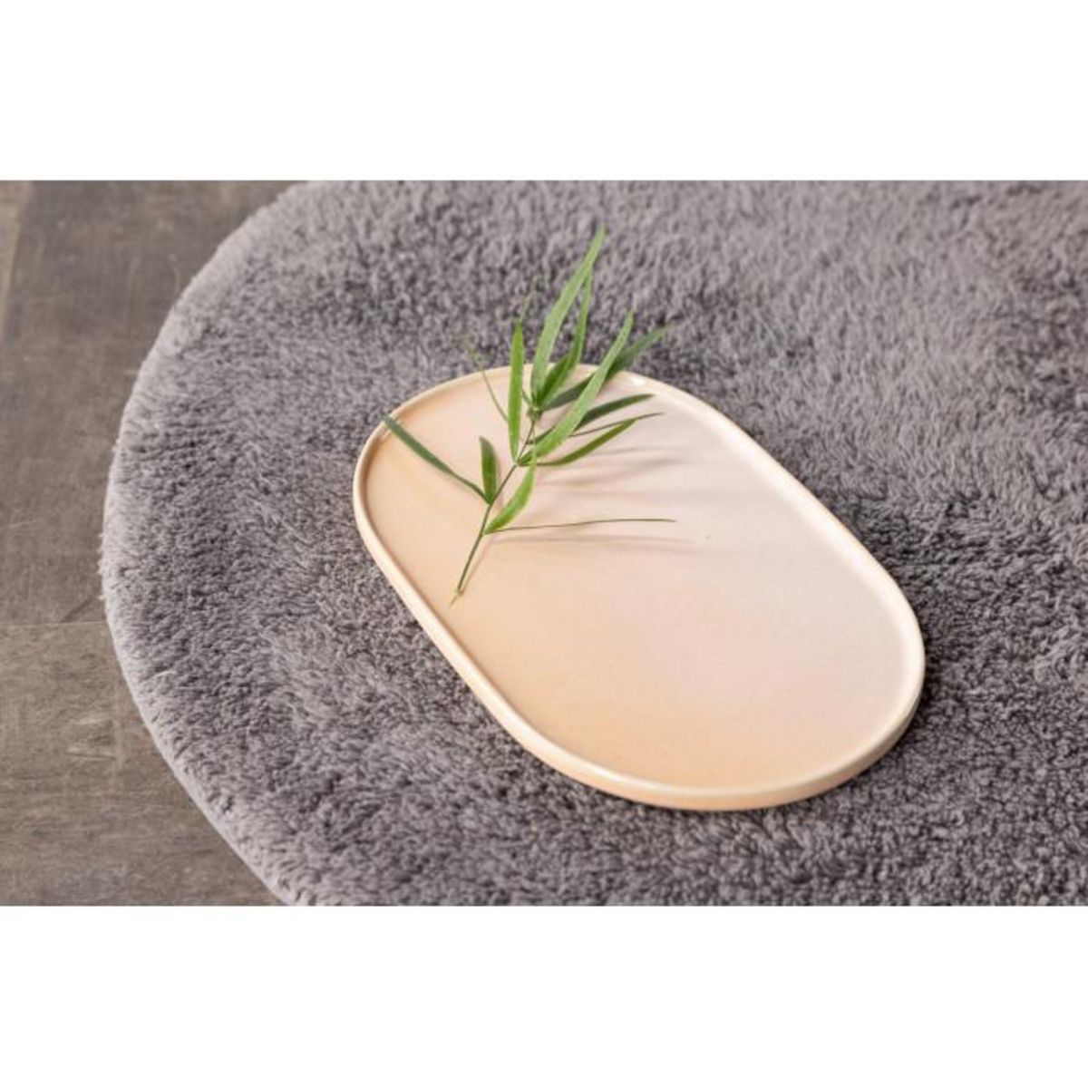Paris Prix Tapis Rond de Salle de Bain  Valle  60cm Gris Foncé