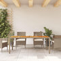 Voir la diapositive 3 : VIDAXL Table de jardin beige 190x90x75 cm resine tressee bois d'acacia