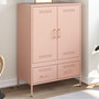 Voir la diapositive 1 : VIDAXL Buffet haut rose 68x39x101,5 cm acier