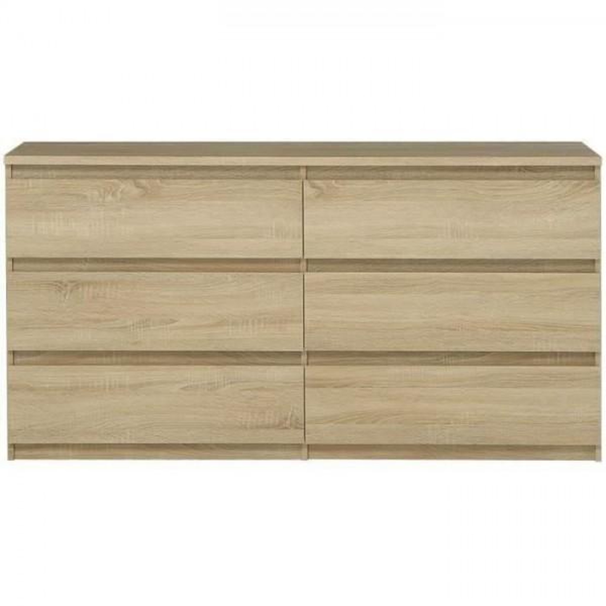 Voir la diapositive 5 : MARKET24 Commode CHELSEA 6 Tiroirs - Couleur chene - L 154 x P 42,2 x H 79,9 cm