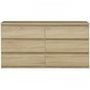 Voir la diapositive 5 : MARKET24 Commode CHELSEA 6 Tiroirs - Couleur chene - L 154 x P 42,2 x H 79,9 cm