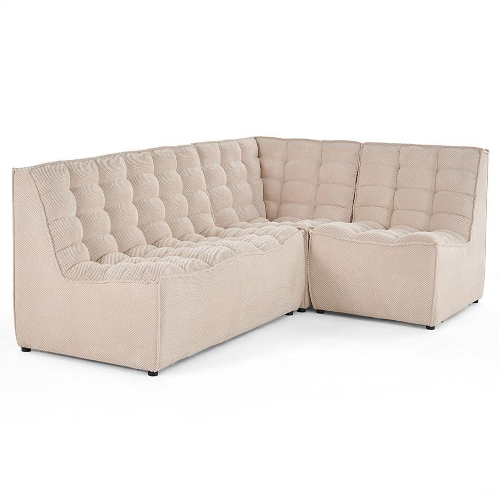 Voir la diapositive 5 : LISA DESIGN Ellie - canapé modulable d'angle réversible 4 places en velours texturé