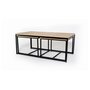 Voir la diapositive 2 : Lot de 3 tables basses gigognes plateau bois HOUSTON