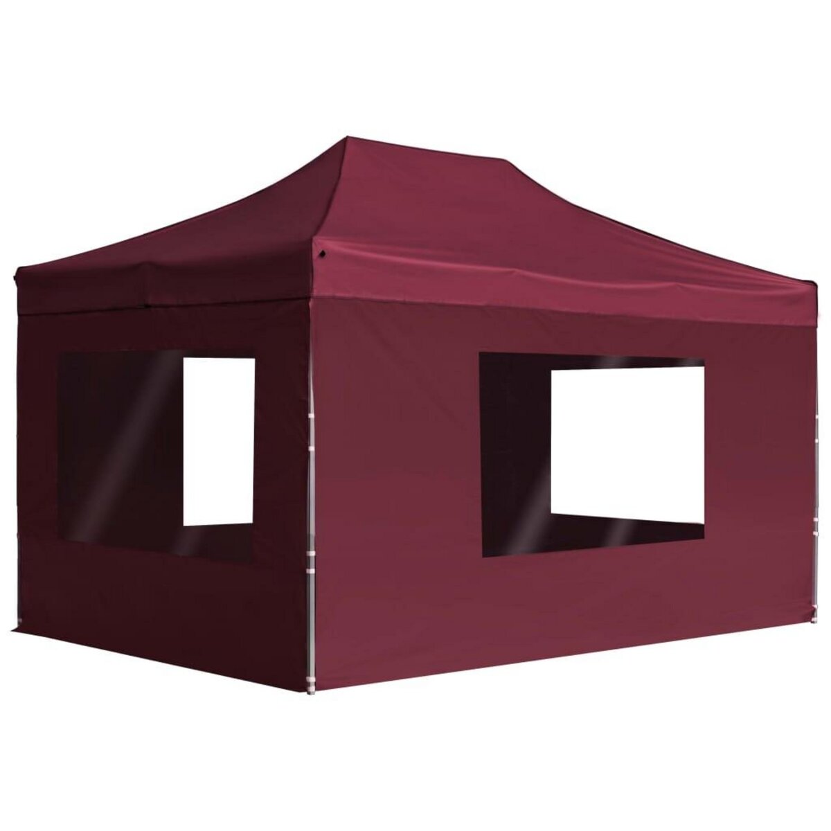 VIDAXL Tente de reception pliable et parois Aluminium 4,5x3 m Bordeaux