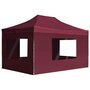 Voir la diapositive 1 : VIDAXL Tente de reception pliable et parois Aluminium 4,5x3 m Bordeaux