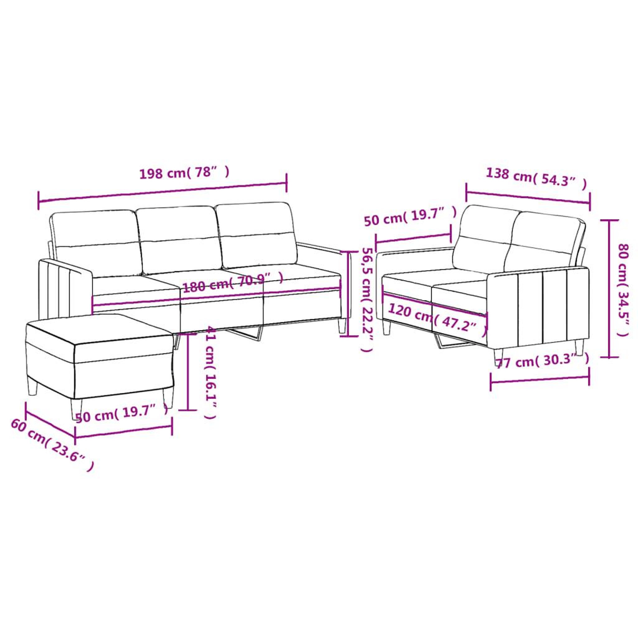 Voir la diapositive 6 : VIDAXL Ensemble de canapes 3 pcs avec coussins Gris clair Tissu