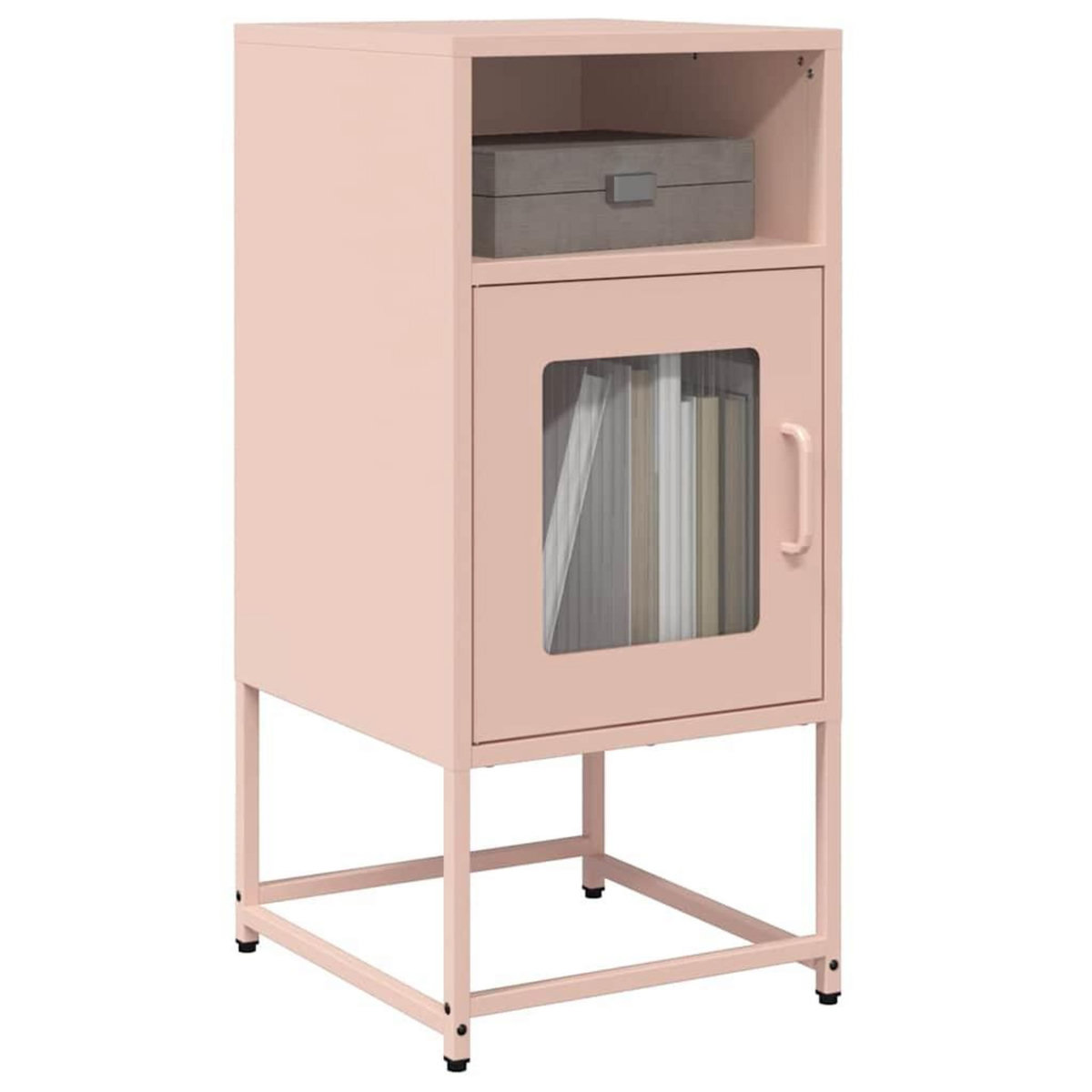 VIDAXL Table de chevet rose 36x39x78 cm acier lamine a froid