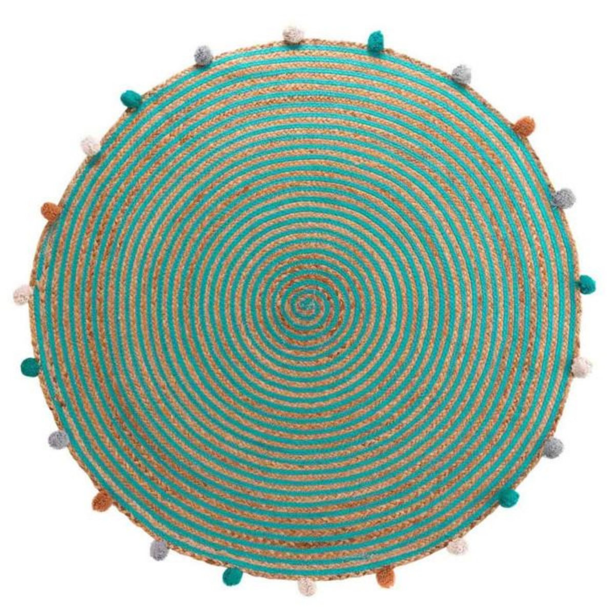 Paris Prix Tapis Enfant à Pompons Déco  Baloo  90cm Vert