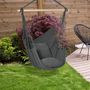 Voir la diapositive 2 : OUTSUNNY Chaise suspendue fauteuil suspendu chaise de détente coussins assise dossier coton polyester anthracite