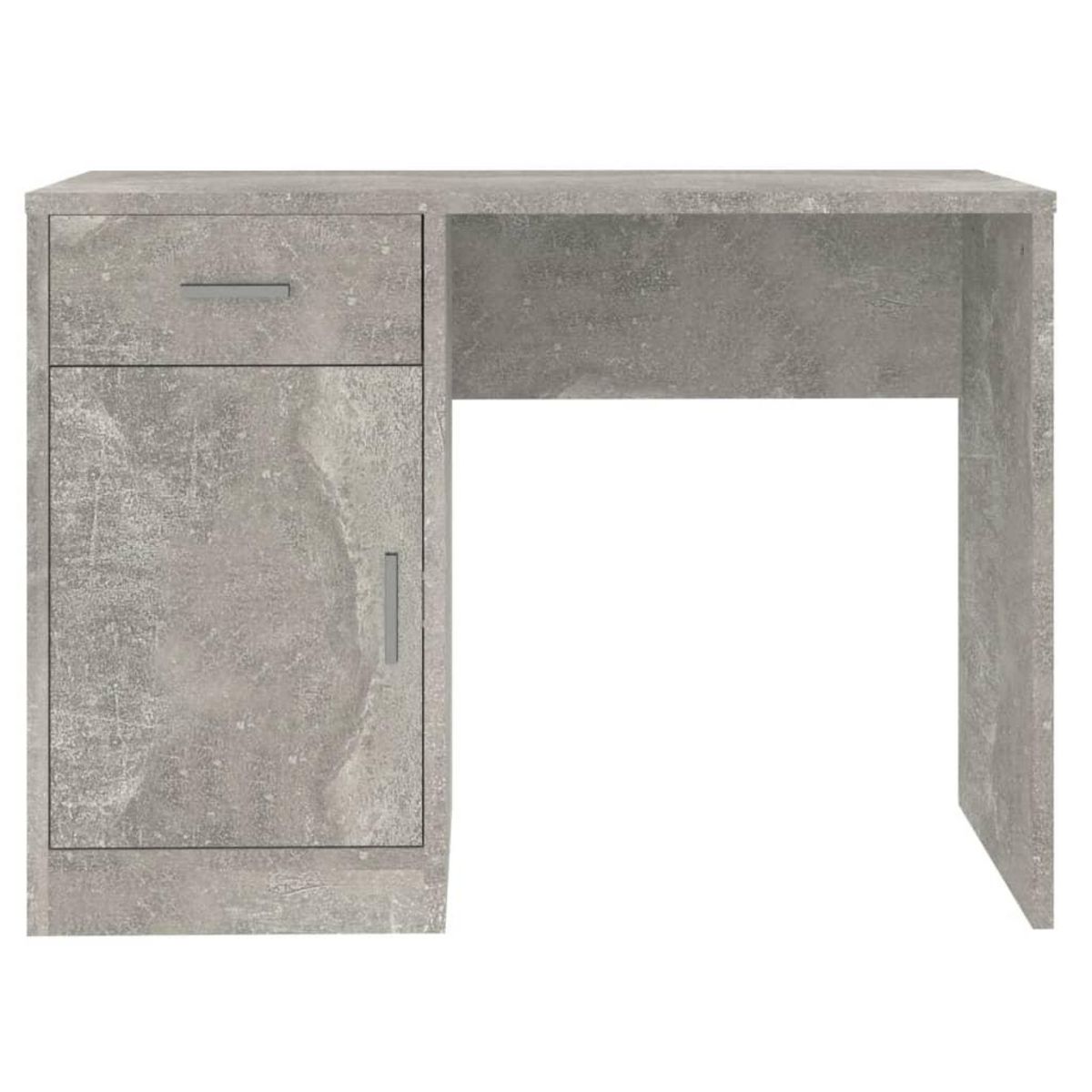 VIDAXL Bureau avec tiroir et armoire Gris beton 100x40x73 cm