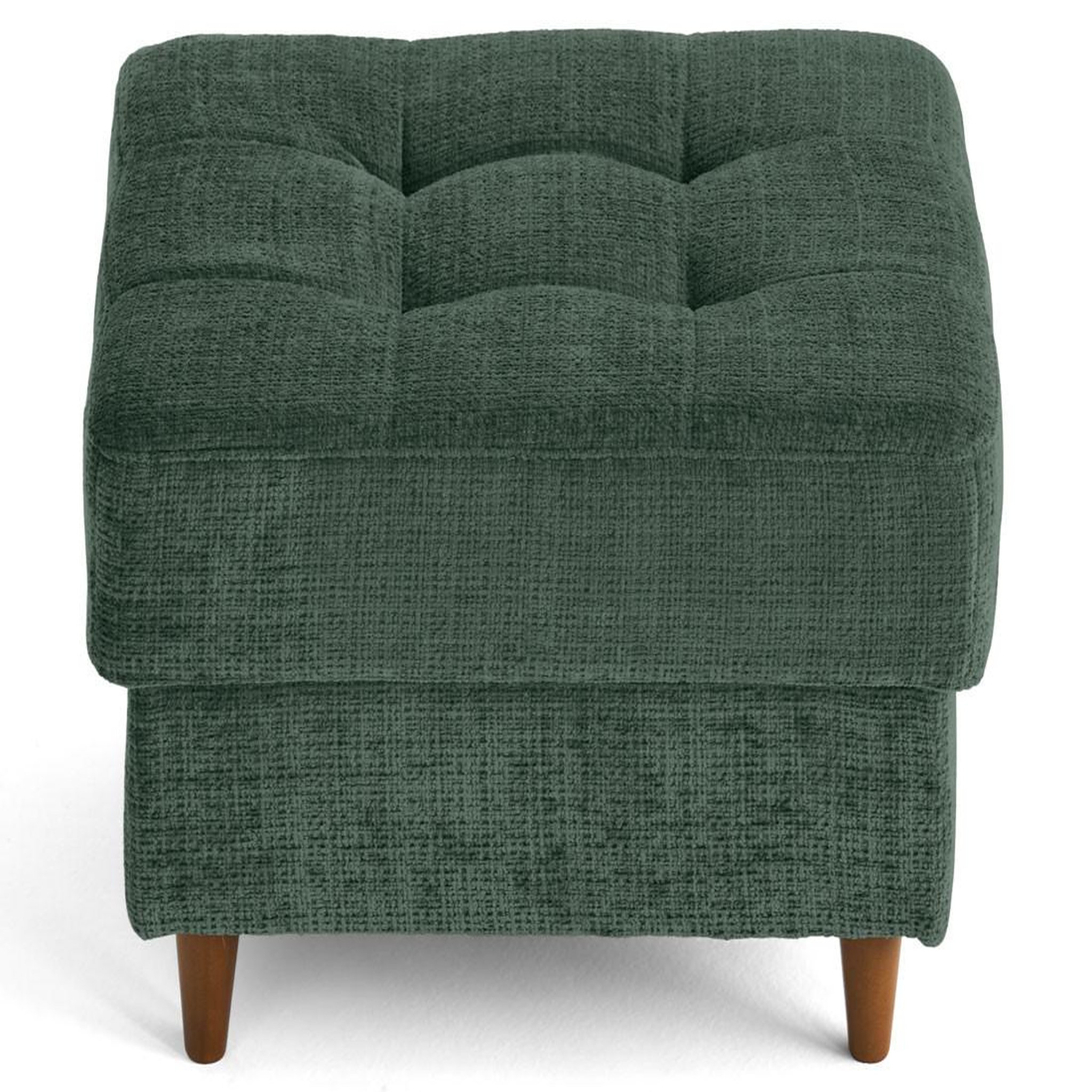 Voir la diapositive 5 : BEST MOBILIER Anna - pouf en velours texturé - pieds en bois