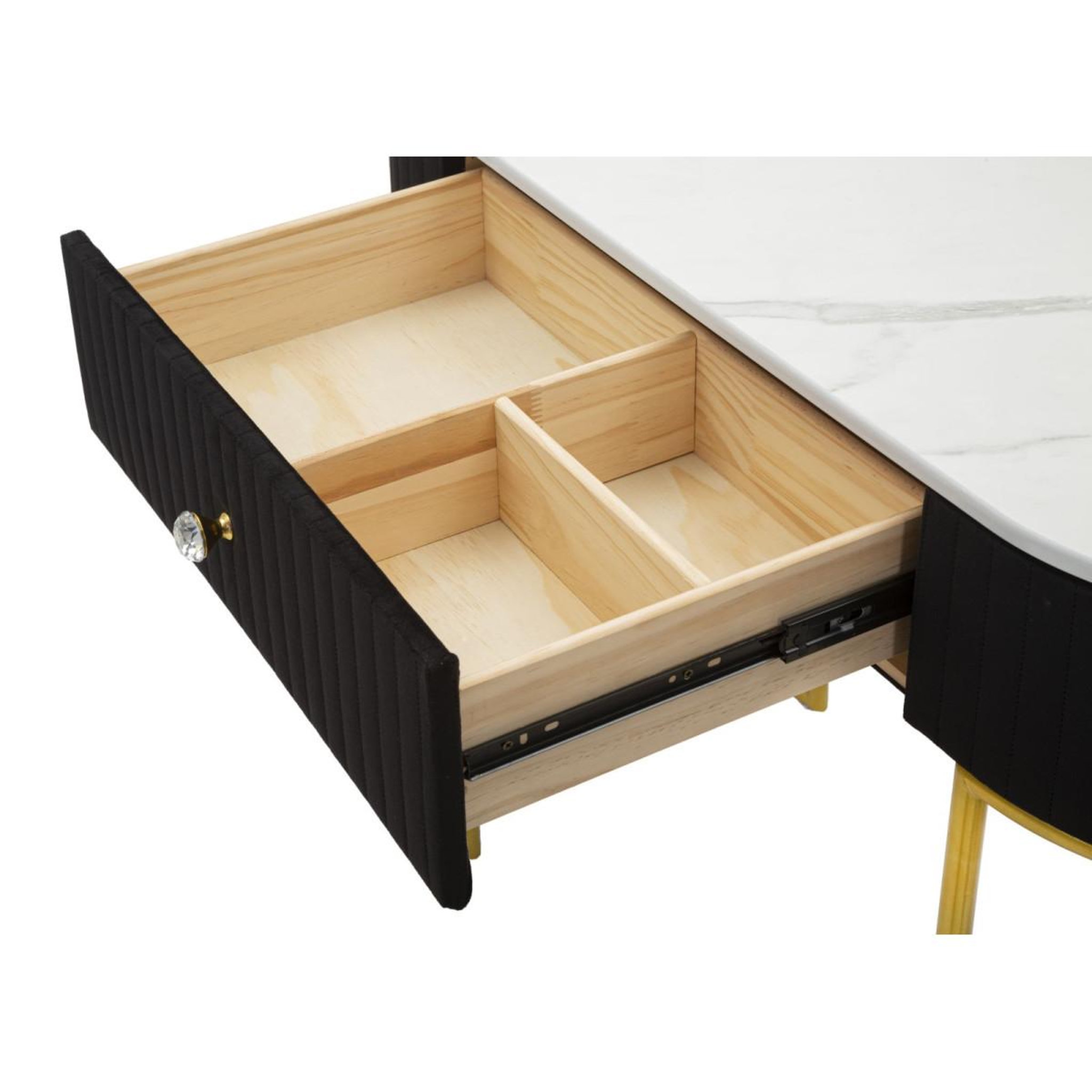 Voir la diapositive 4 : Paris Prix Console design effet marbre  montpellier  100cm noir & or