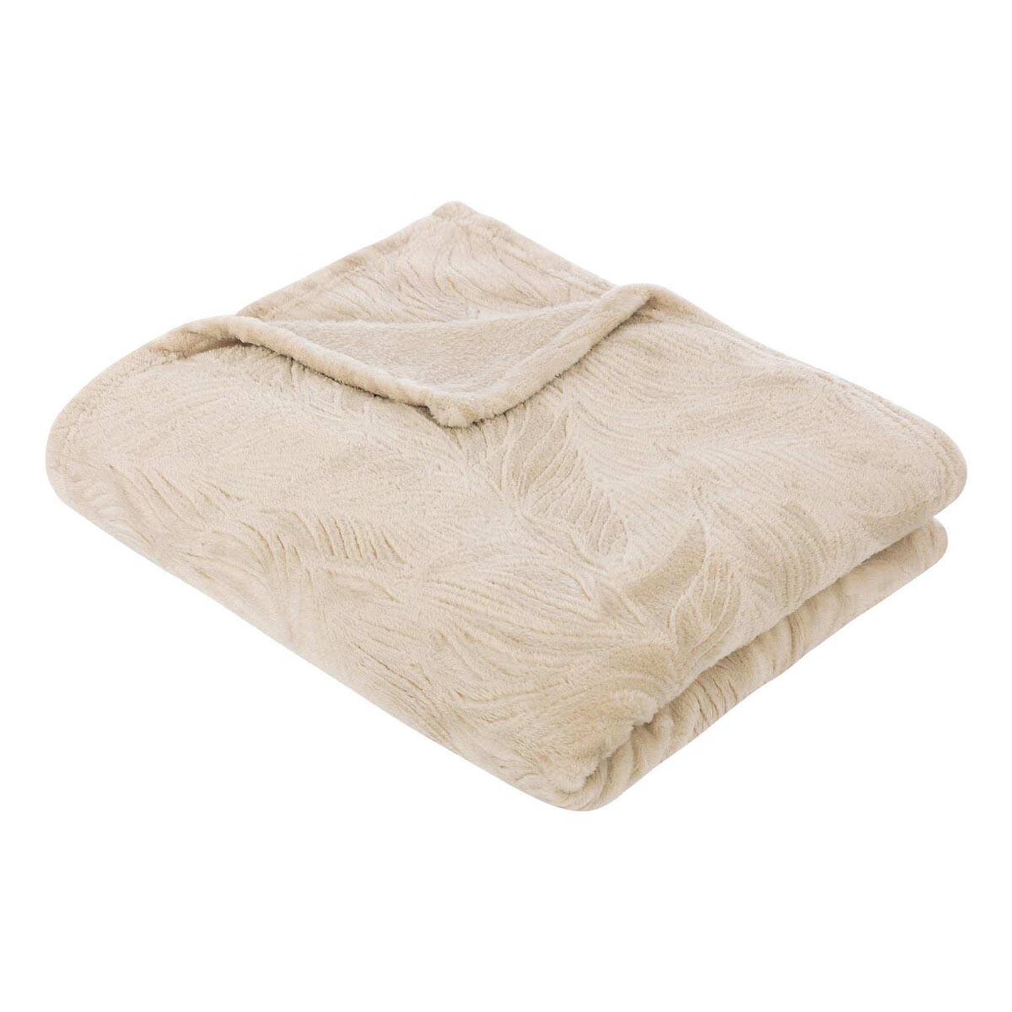 ATMOSPHERA Plaid déco flanelle  ryo  125x150cm beige lin