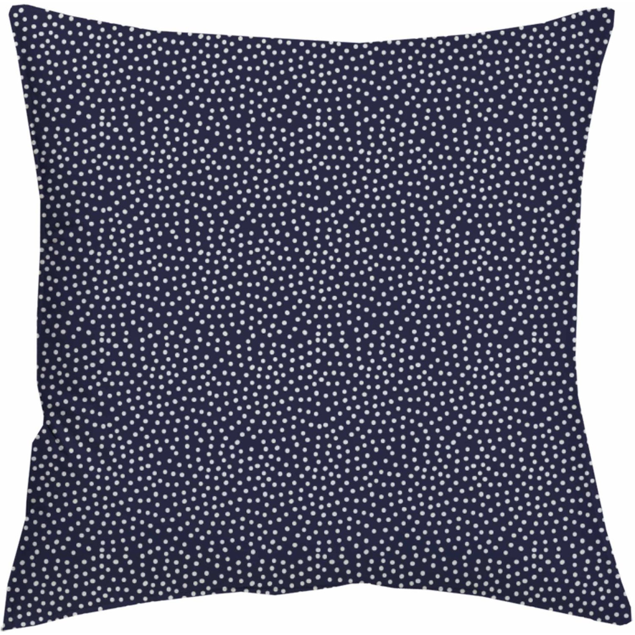 Coussin déhoussable avec ZIP fantaisie en coton motif pois 