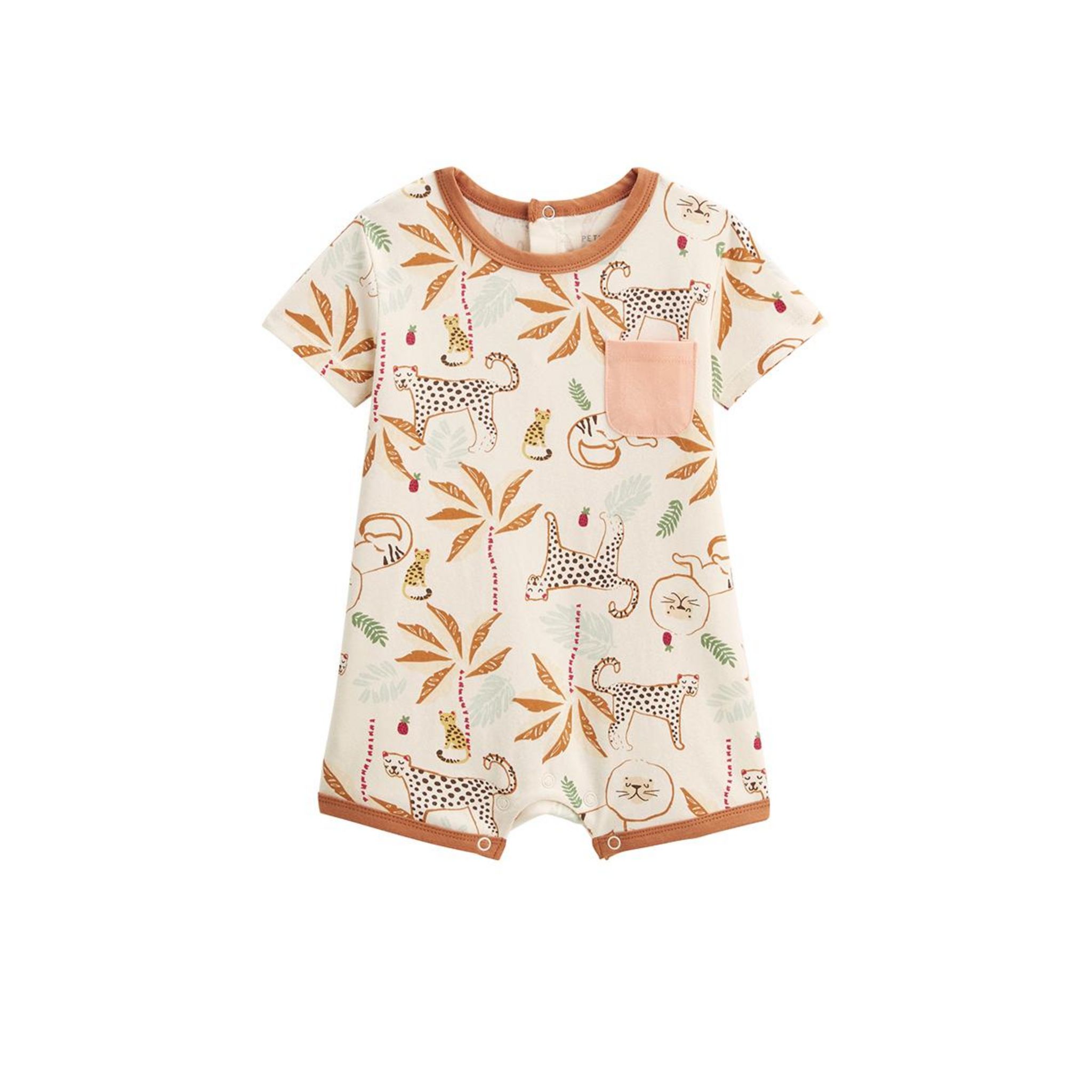 Barboteuse Bébé Dumbea - Coton élasthanne - Poche Kangourou - Standard 100 Oeko-Tex - 95% Coton/5% élasthanne