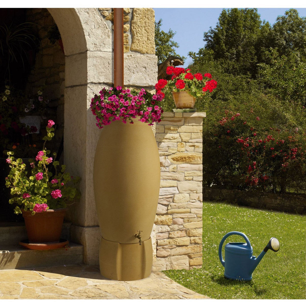 Belli Récupérateur d'eau amphore avec socle Beige - 235L - JARRE