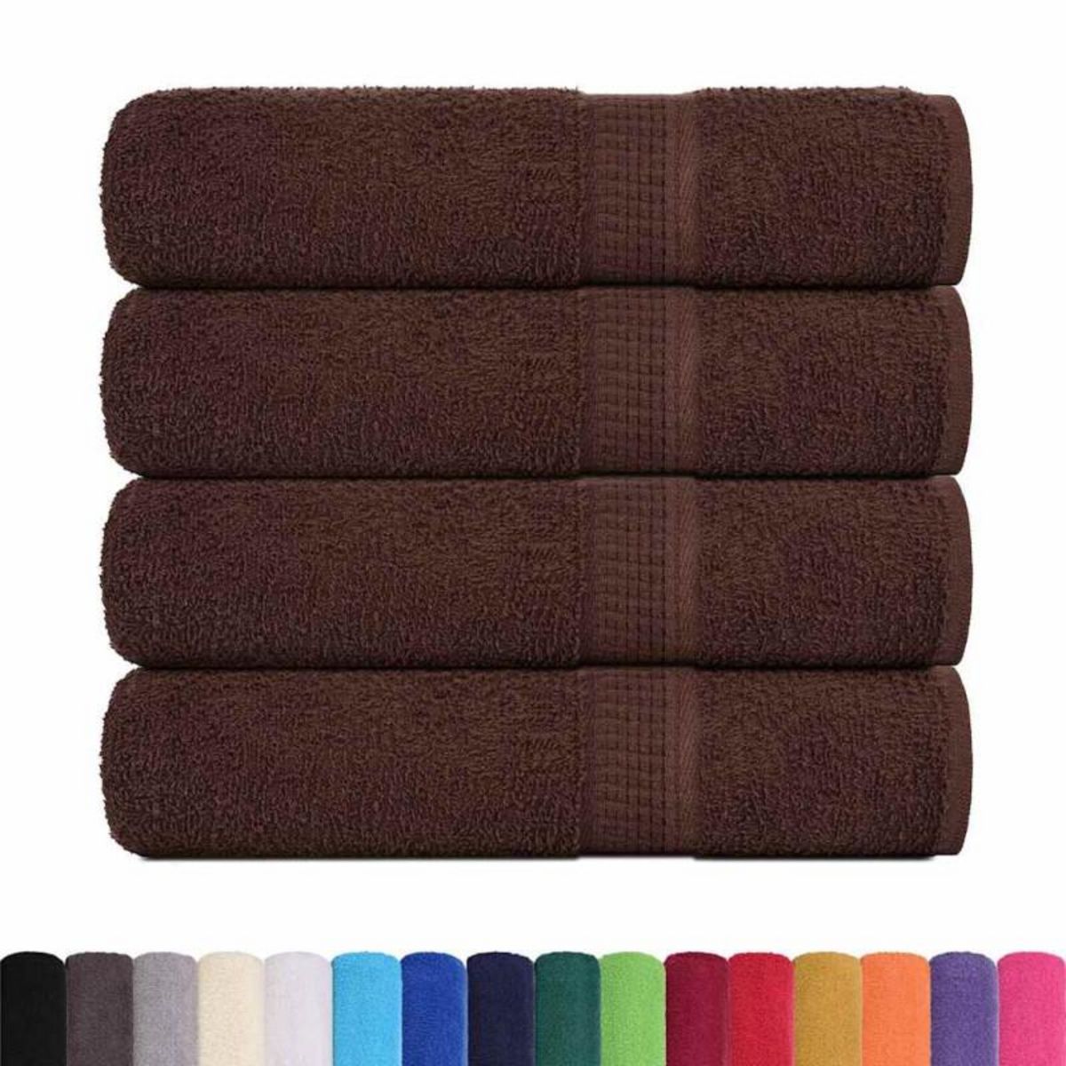VIDAXL Serviettes de bain 4 pcs marron 100x150 cm 360 g m² 100% coton