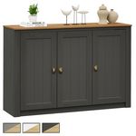 IDIMEX Buffet BOLTON 3 portes avec 5 étagères, en pin massif. Coloris disponibles : Bicolore