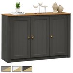 IDIMEX Buffet BOLTON 3 portes avec 5 étagères, en pin massif. Coloris disponibles : Bicolore