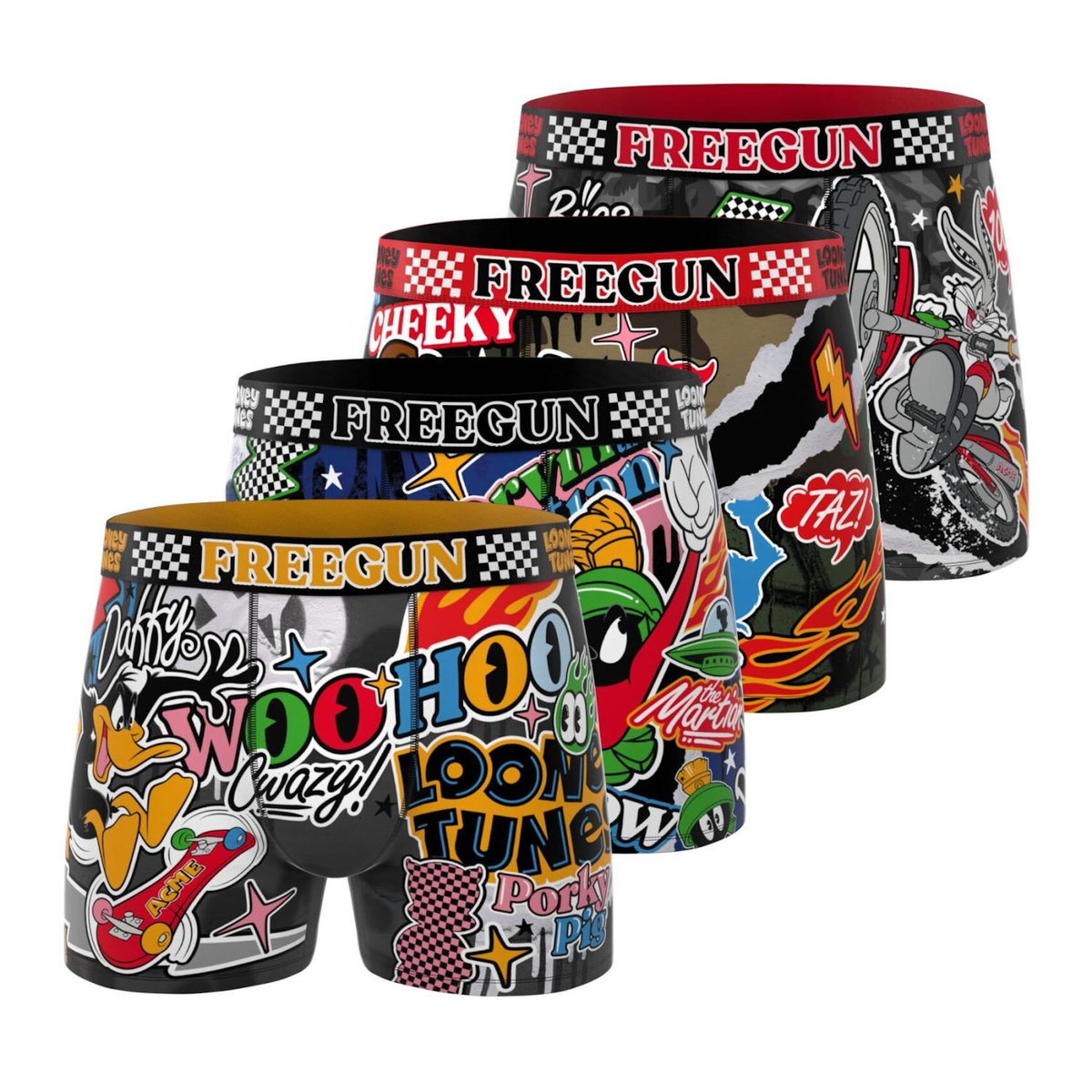 FREEGUN Lot de 4 boxers enfant Looney Tunes
