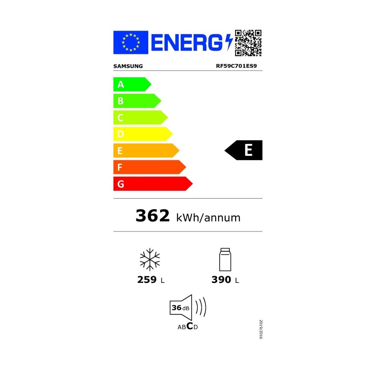 Samsung Réfrigérateur américain 91cm 649l no frost - RF59C701ES9