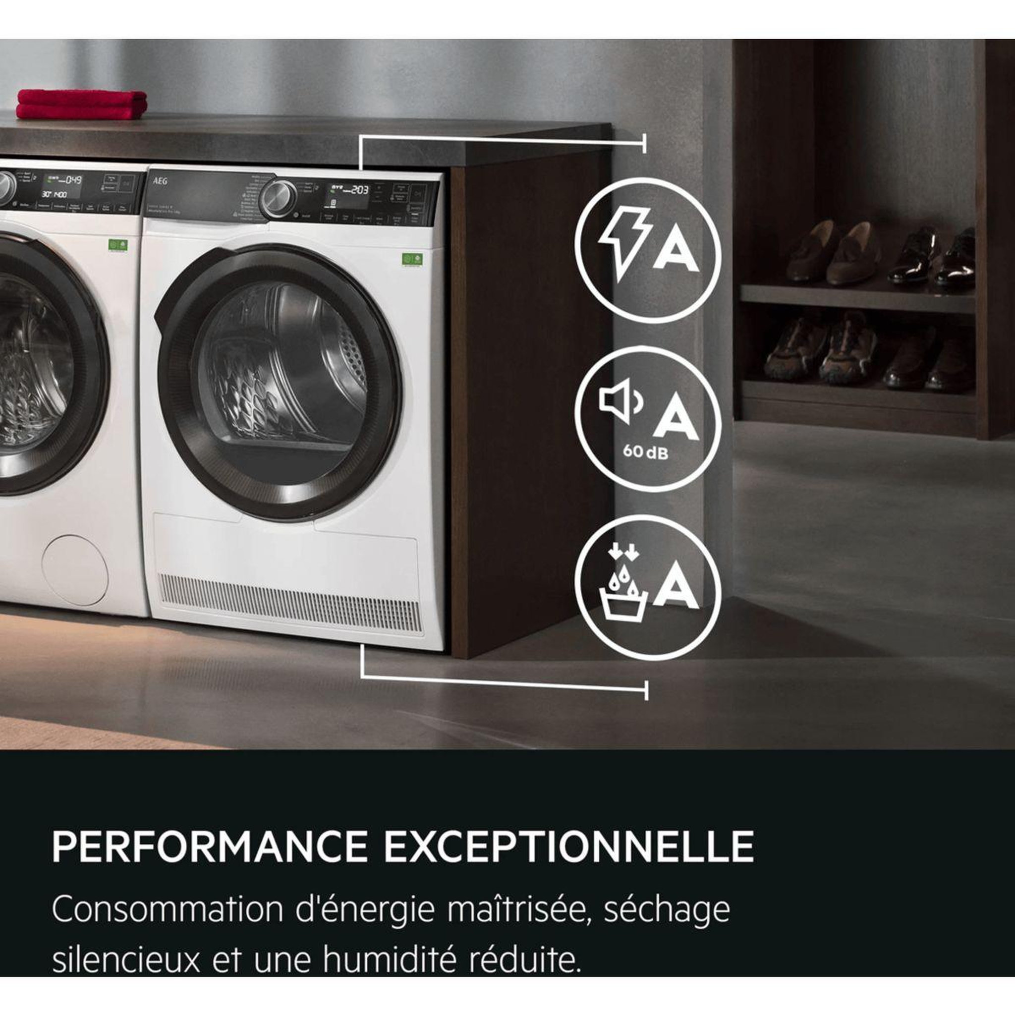 Voir la diapositive 3 : AEG Sèche linge pompe à chaleur TR9XA103PA 10kg - Capacité géante XXL & Ultra-silencieux & Connecté & Basse consommation