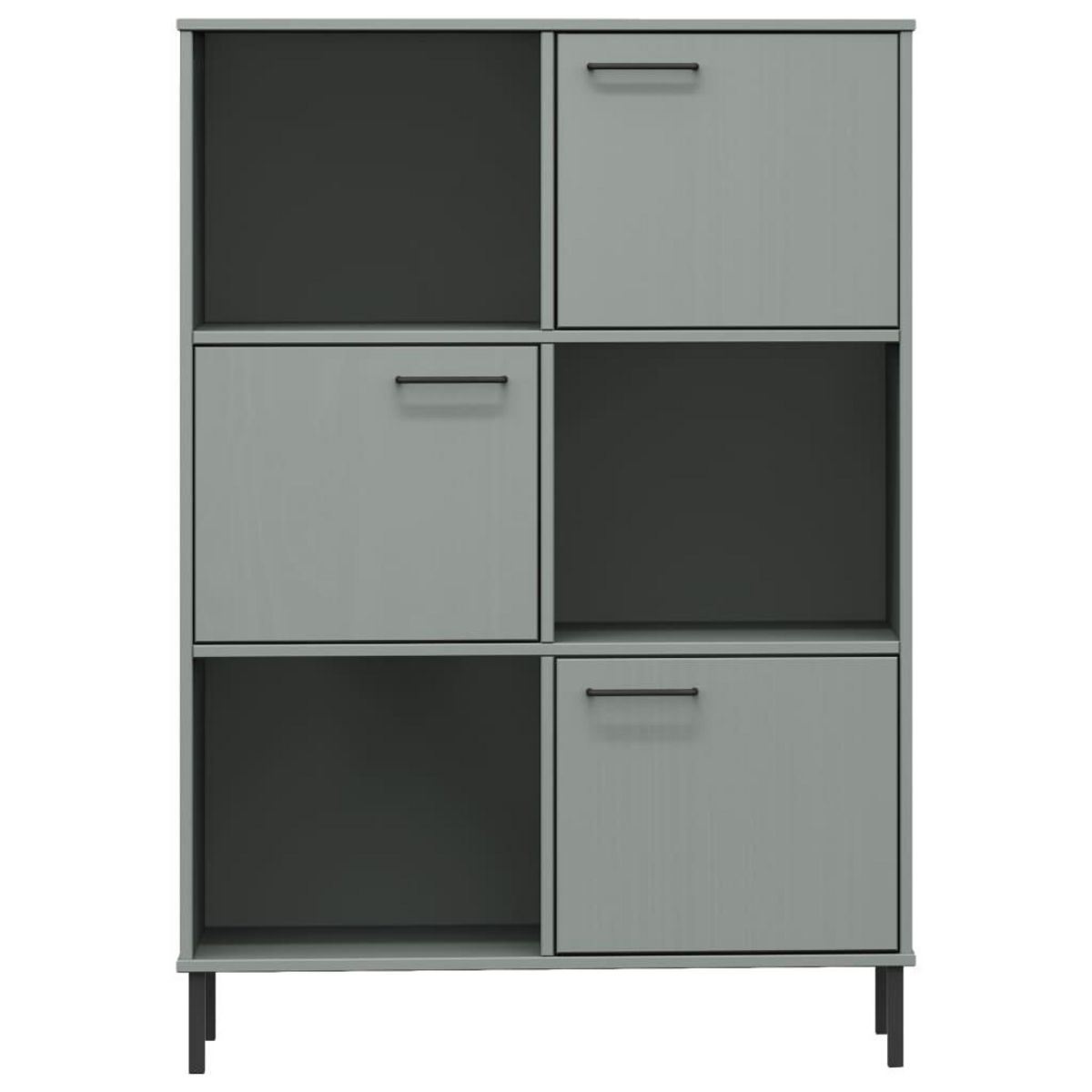 VIDAXL Bibliotheque avec pieds en metal Gris 90x35x128,5 cm Bois OSLO