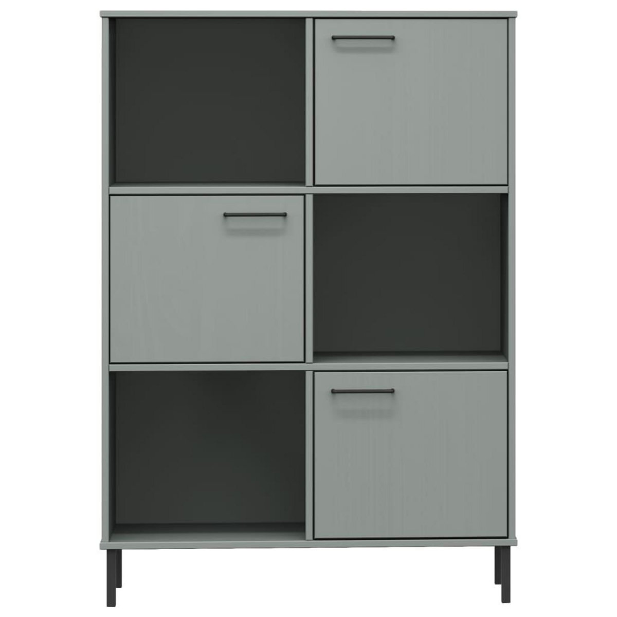 VIDAXL Bibliotheque avec pieds en metal Gris 90x35x128,5 cm Bois OSLO