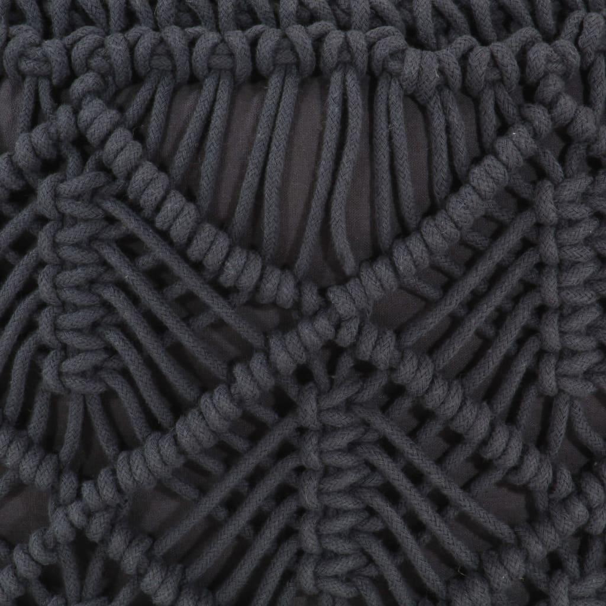 Voir la diapositive 4 : VIDAXL Pouf fait a la main en macrame Anthracite 45x30 cm Coton