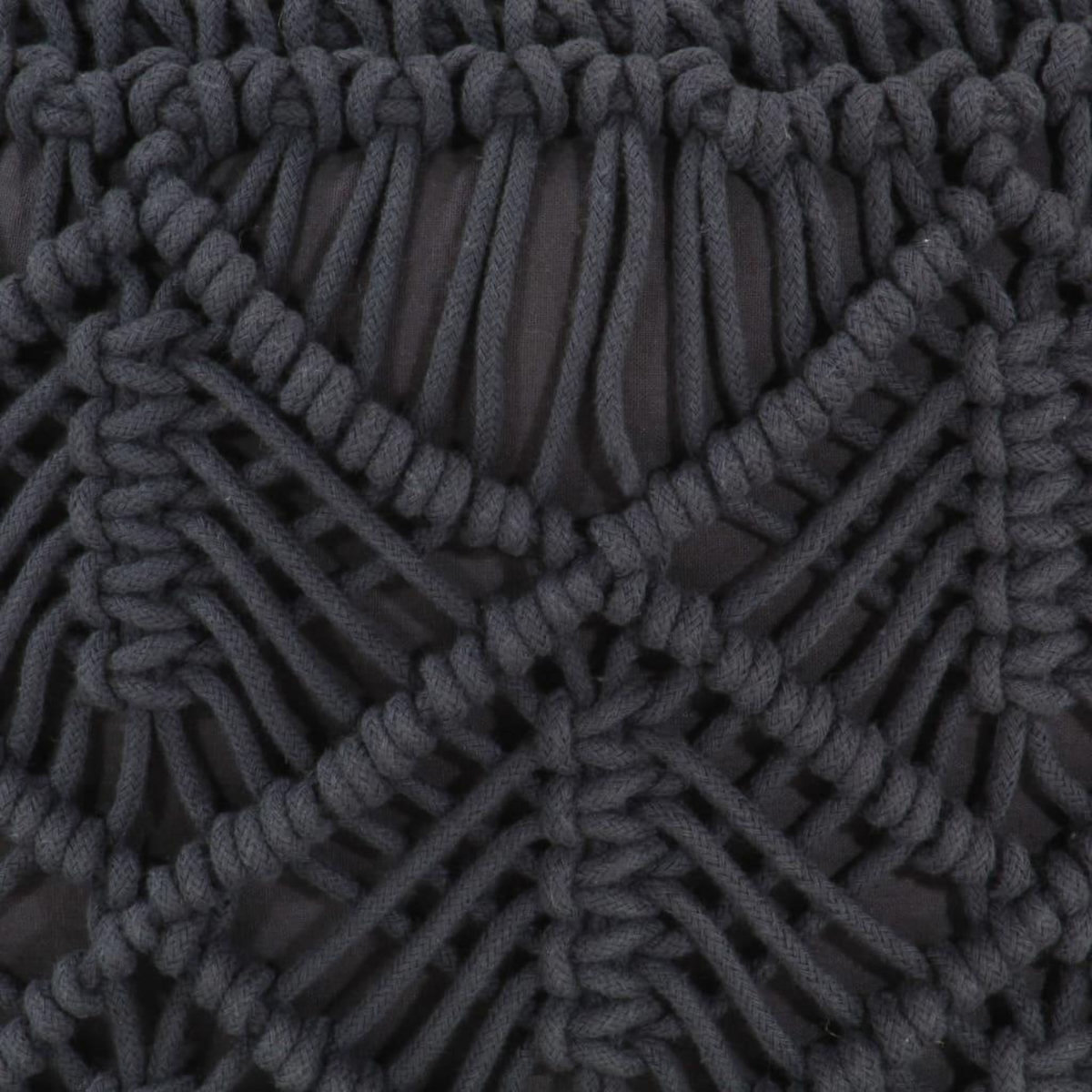 VIDAXL Pouf fait a la main en macrame Anthracite 45x30 cm Coton