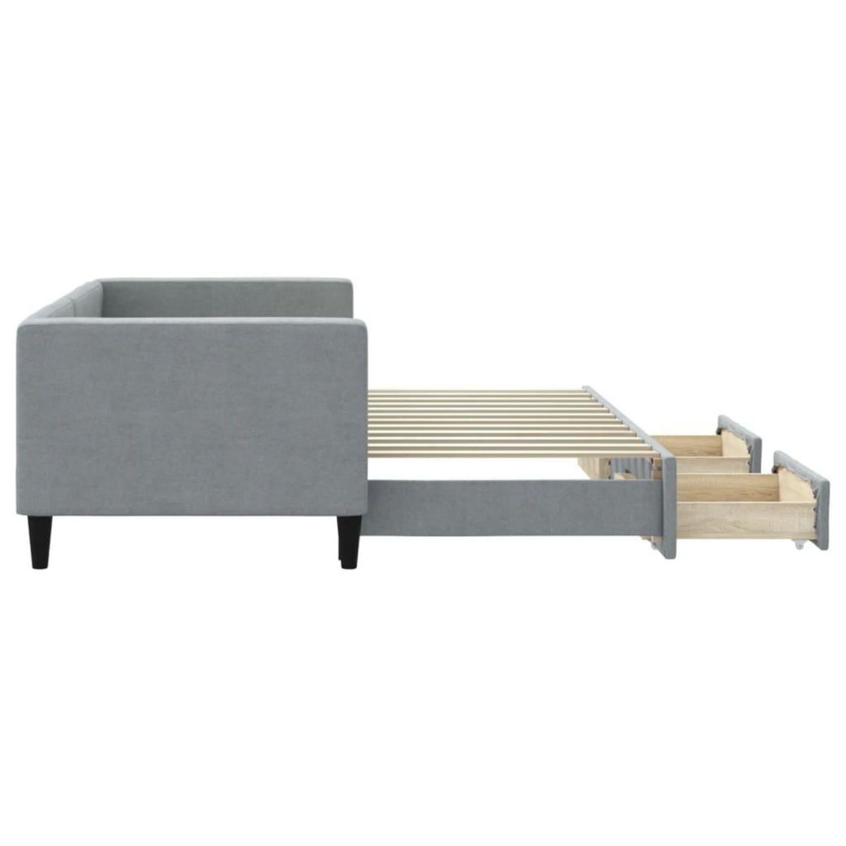 VIDAXL Lit de jour avec gigogne et tiroirs sans matelas 80x200 cm