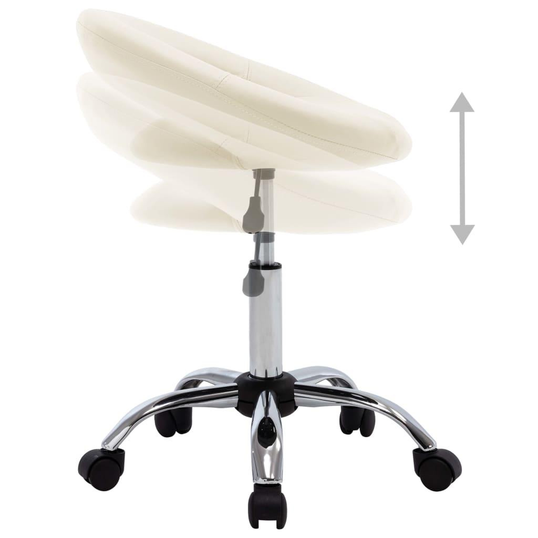 Voir la diapositive 5 : VIDAXL Chaise de salle a manger pivotante Creme Similicuir