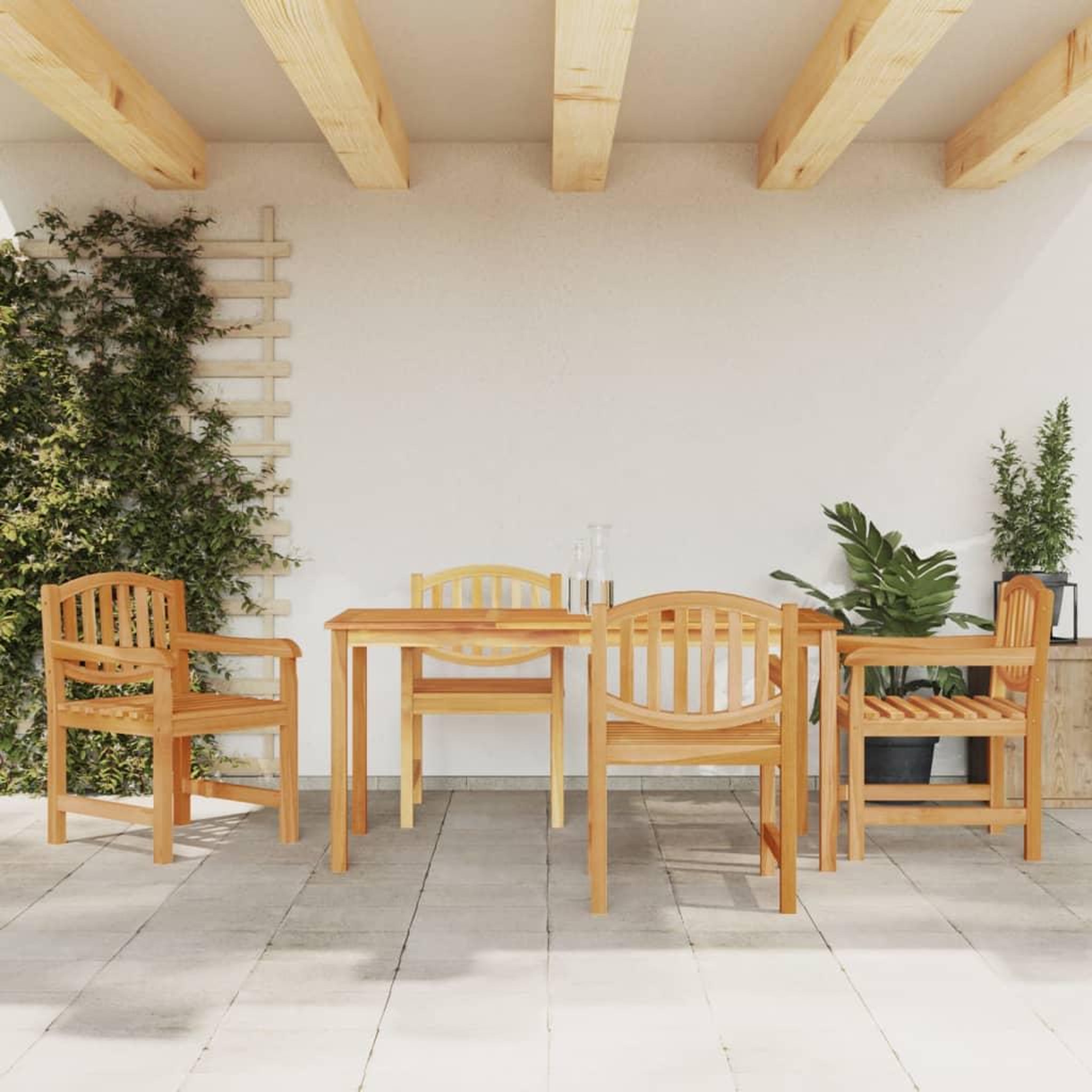 VIDAXL Ensemble a manger de jardin 5pcs Bois de teck massif
