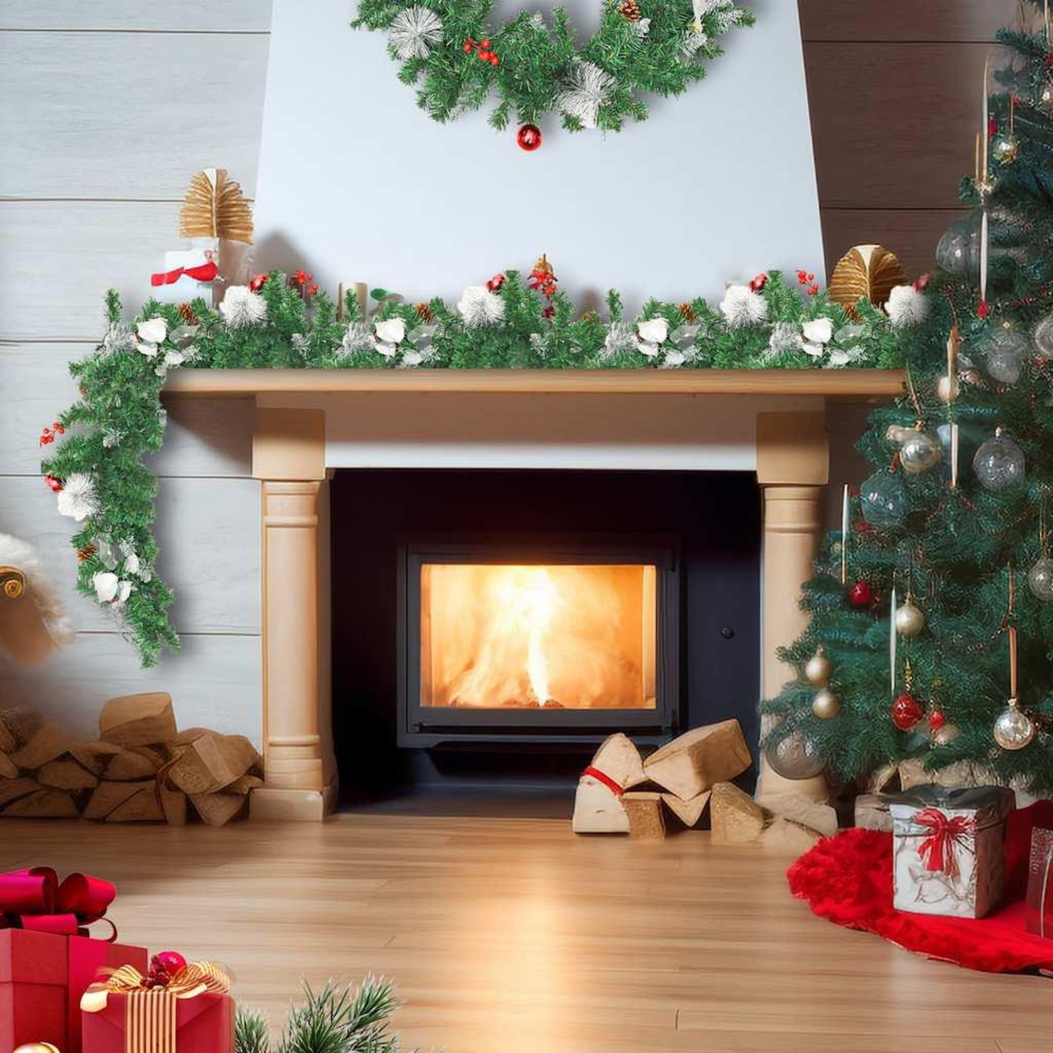 Voir la diapositive 3 : VIDAXL Guirlande de Noël avec lumieres LED Vert 2,7 m PVC