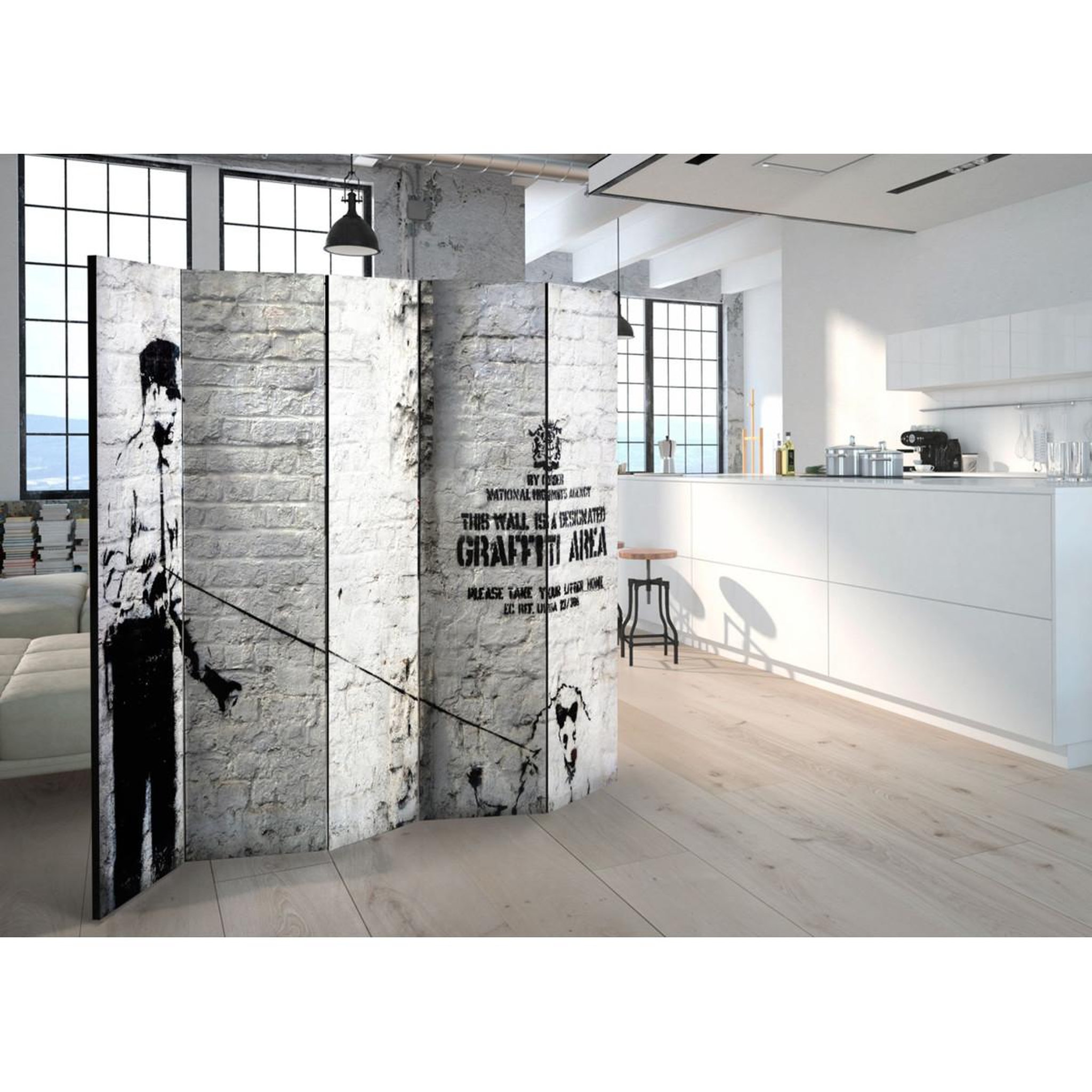Voir la diapositive 2 : Paris Prix Paravent 5 volets  graffiti area  172x225cm
