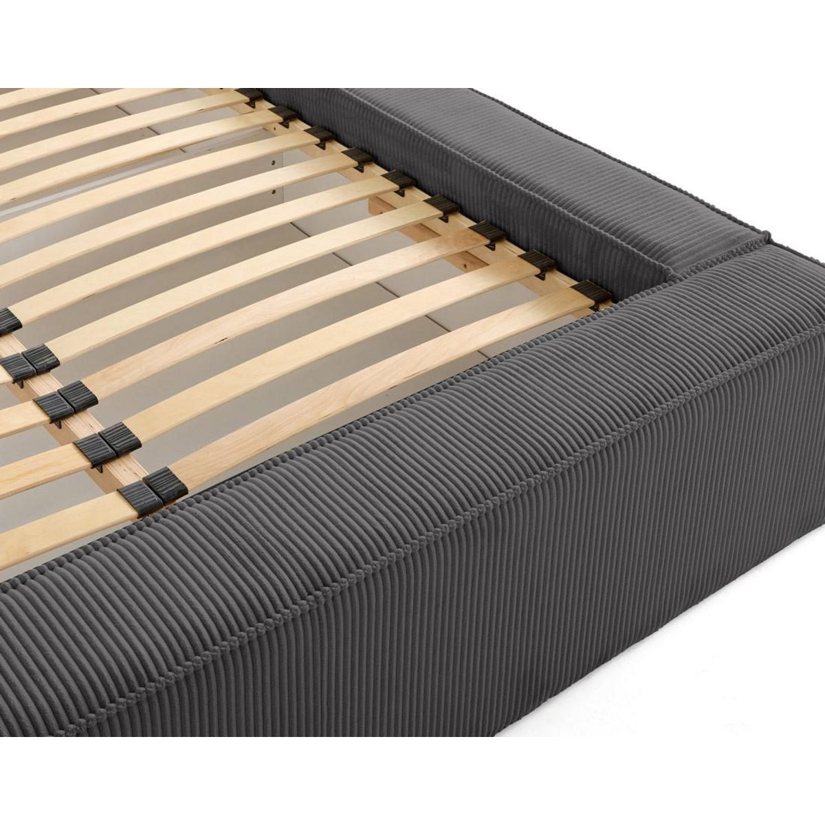 LISA DESIGN Stella - lit coffre - 140x190 cm - sommier inclus - en velours côtelé