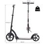 Voir la diapositive 3 : HOMCOM Trottinette pliable pour adulte enfant à partir 14 ans 92,5 x 37,5 x 87-101,5 cm hauteur guidon réglable alu noir
