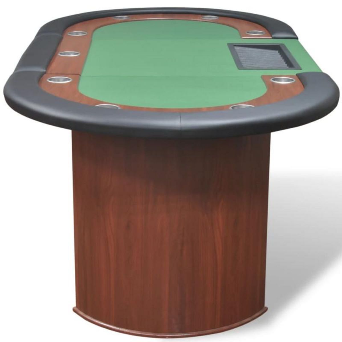 VIDAXL Table de poker pour 10 joueurs avec espace de croupier Vert