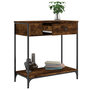 Voir la diapositive 4 : VIDAXL Table console chene fume 75x34,5x75 cm bois d'ingenierie