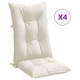 Voir la diapositive 2 : VIDAXL Coussins de chaise a dossier haut lot de 4 creme melange tissu