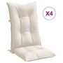 Voir la diapositive 2 : VIDAXL Coussins de chaise a dossier haut lot de 4 creme melange tissu